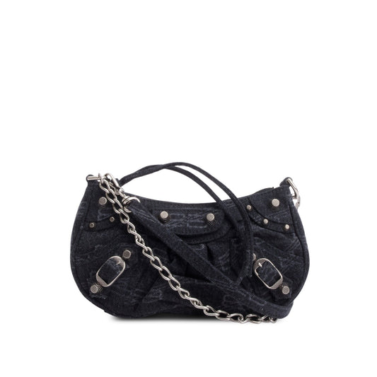 Balenciaga Black BB Denim Mini Le Cagole Crossbody