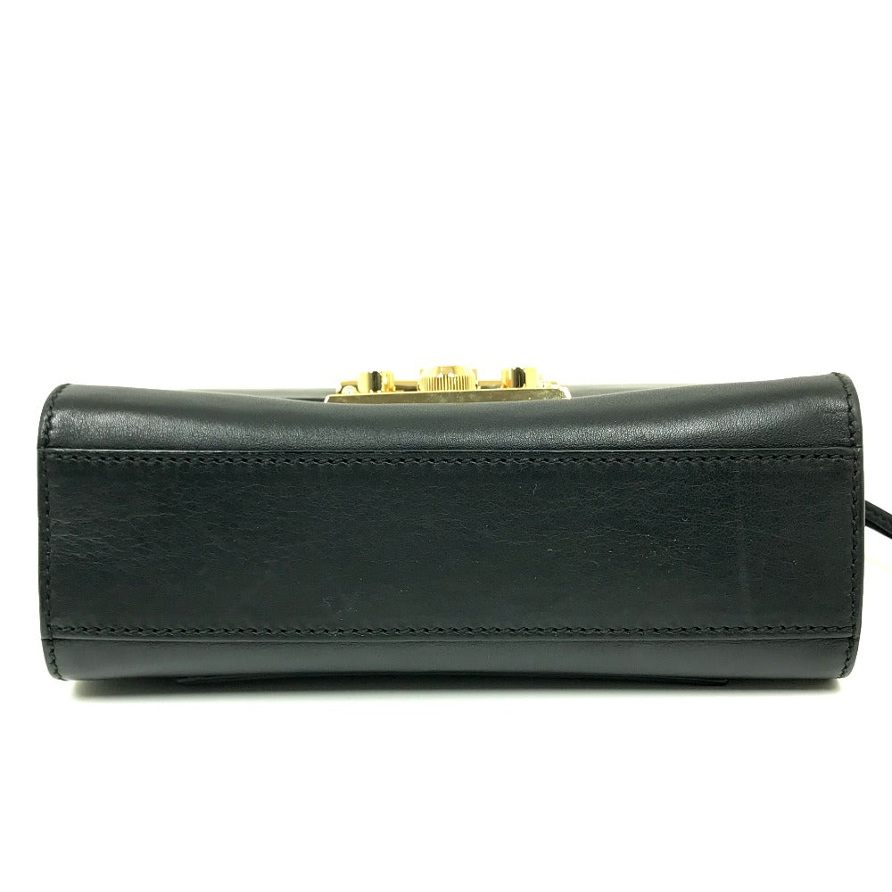 GUCCI Shoulder Bag 409487 leather black Small Padlock Chain