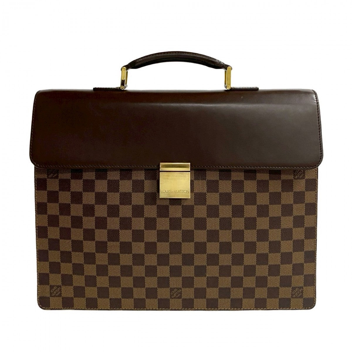 LOUIS VUITTON Business bag Leather, PVC Brown Damier Altona PM mens