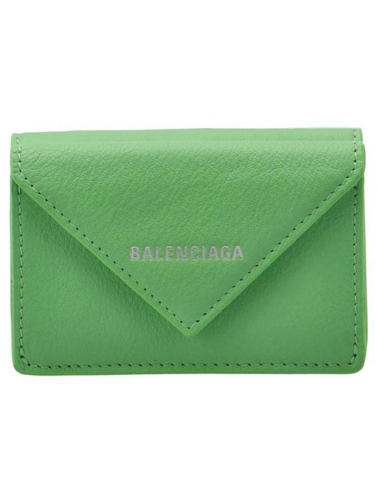 Luxury Balenciaga Trending 2026 Papier Mini Half Wallet Green