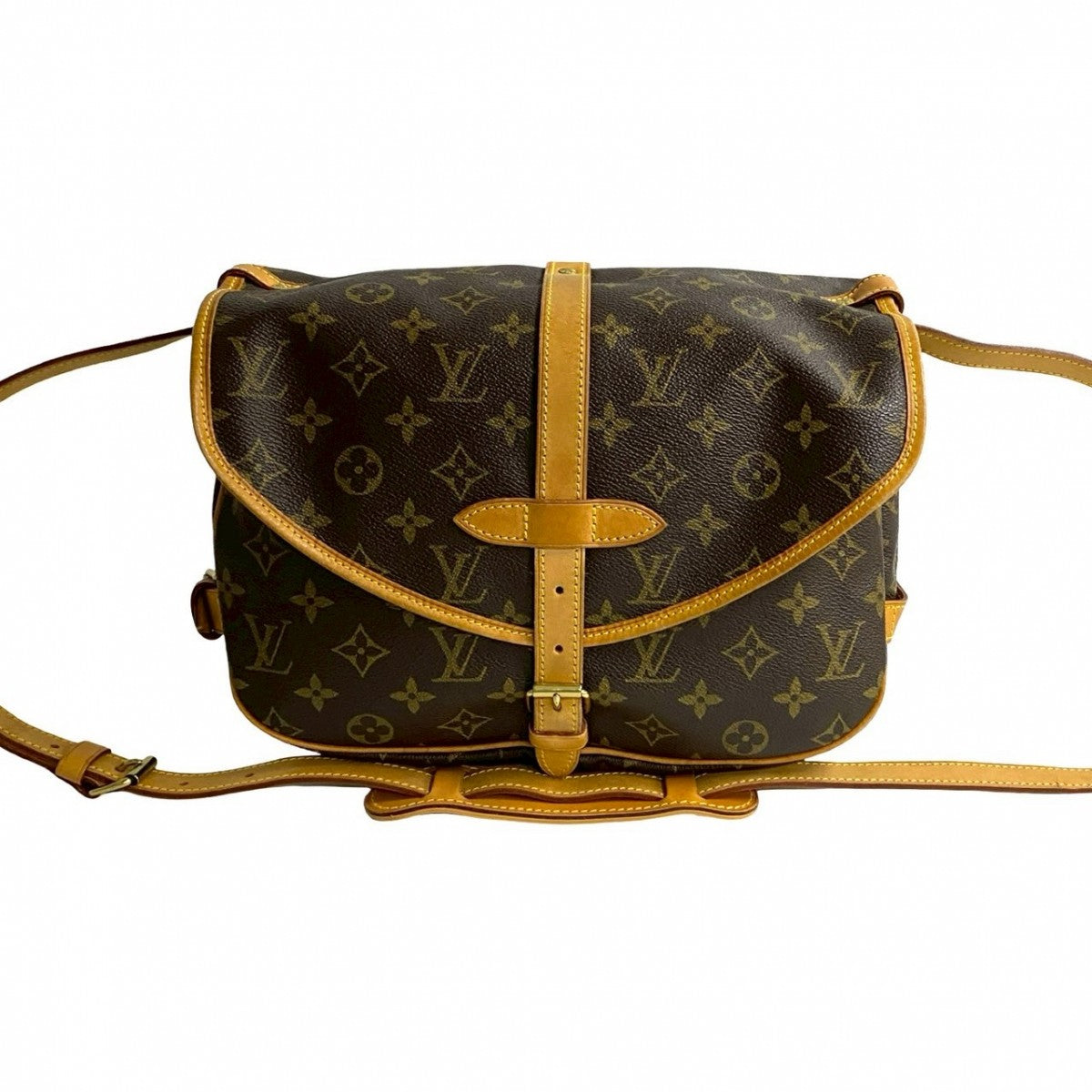 LOUIS VUITTON Shoulder Bag Leather, PVC Brown Monogram Saumur 30 mens(Unisex)