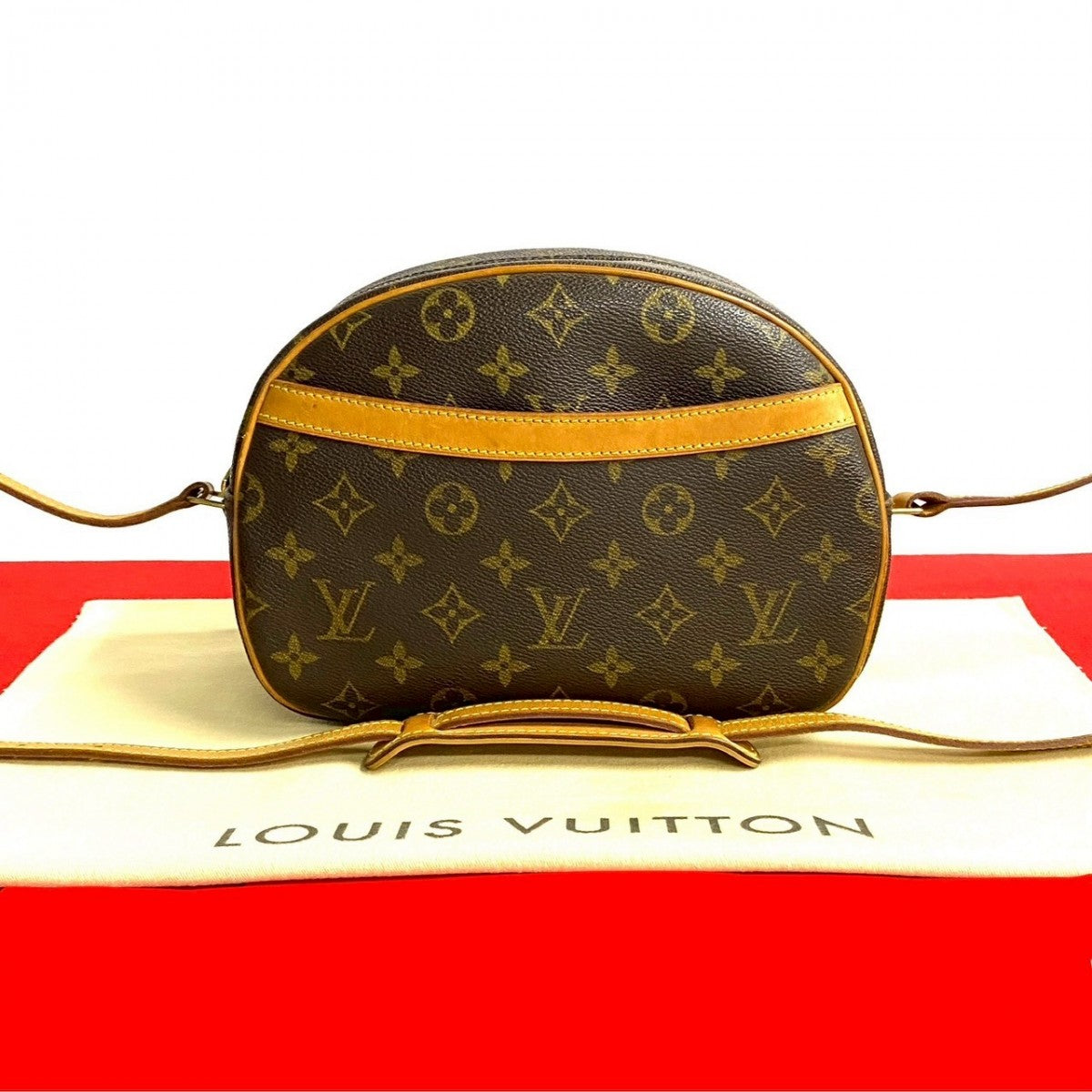 LOUIS VUITTON Shoulder Bag Leather, PVC Brown Monogram Blois Women
