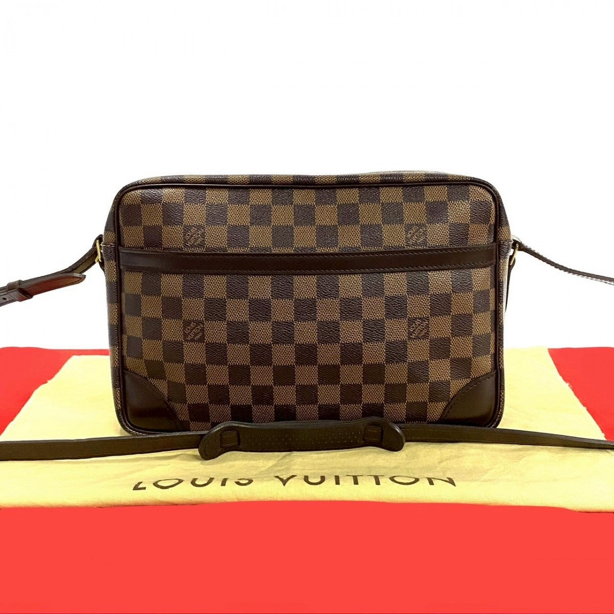 LOUIS VUITTON Shoulder Bag leather Brown Damier Trocadero Women(Unisex)