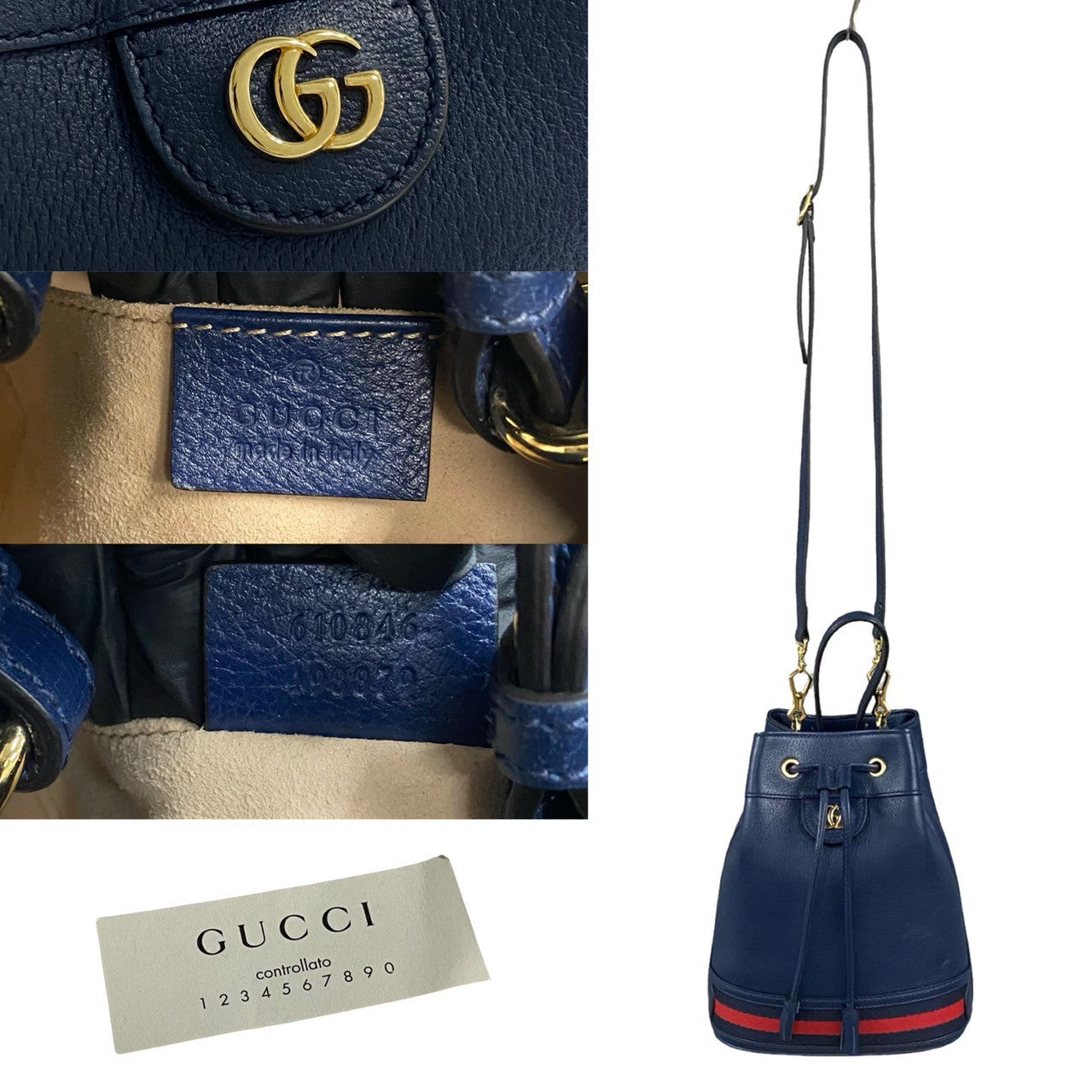 Gucci Ophidia Leather 2way Bucket Bag