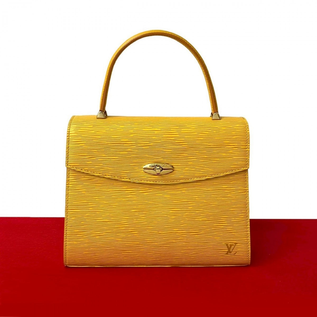LOUIS VUITTON Handbag Epi Leather yellow Epi Malesherbes