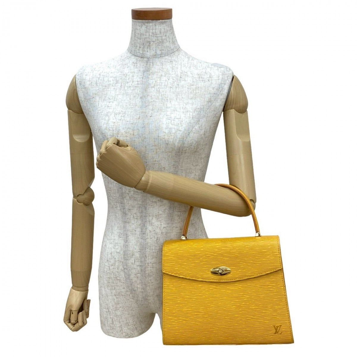  LOUIS VUITTON Handbag Epi Leather yellow Epi Malesherbes