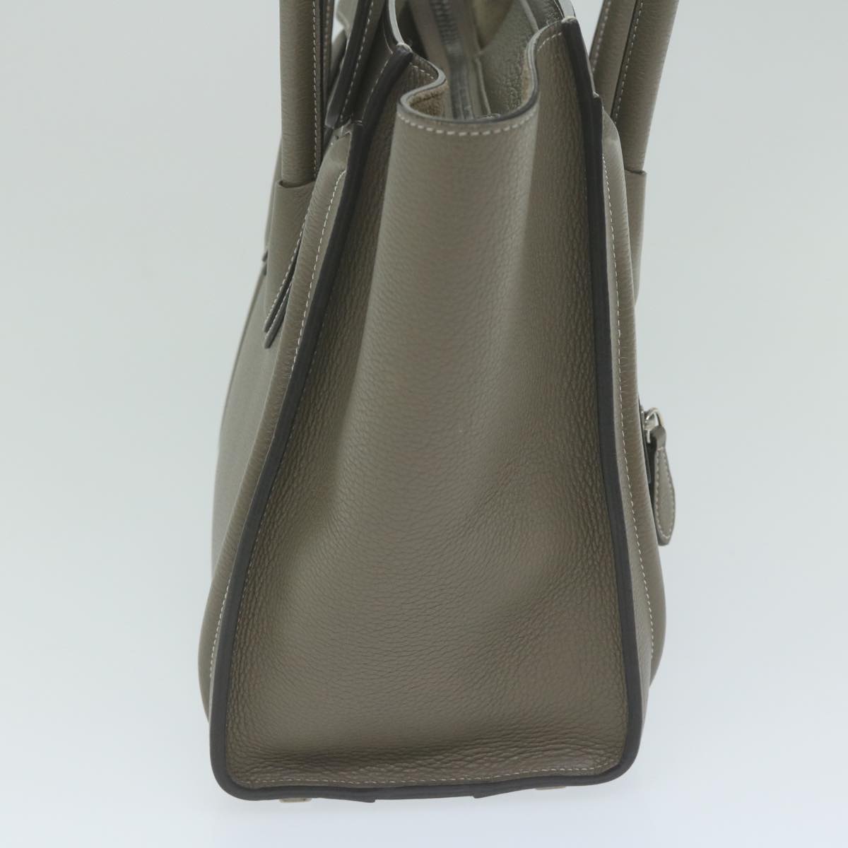 Luxury CELINE Luggage Micro Shopper Tote Bag Leather Gray 62915A
