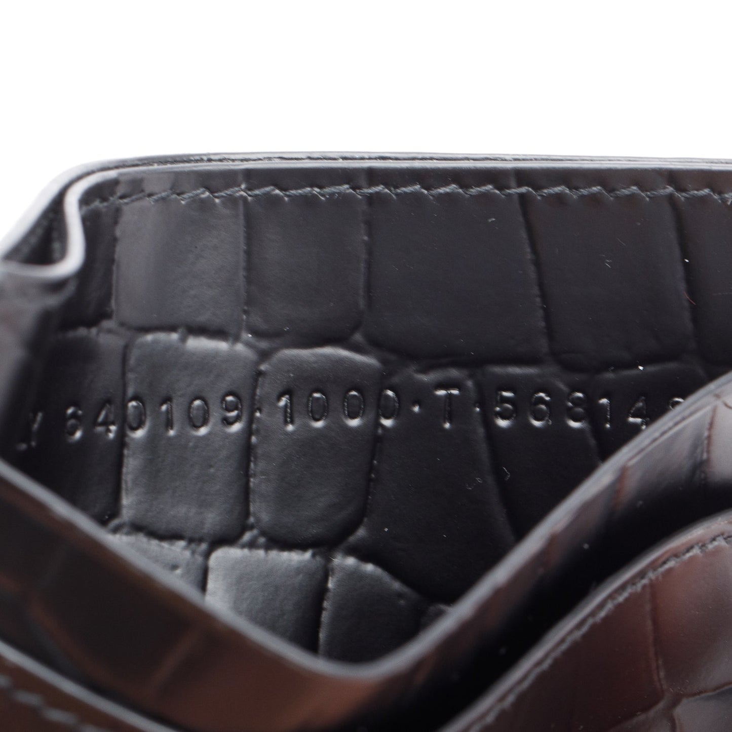 Balenciaga Black Croc Embossed Card Holder