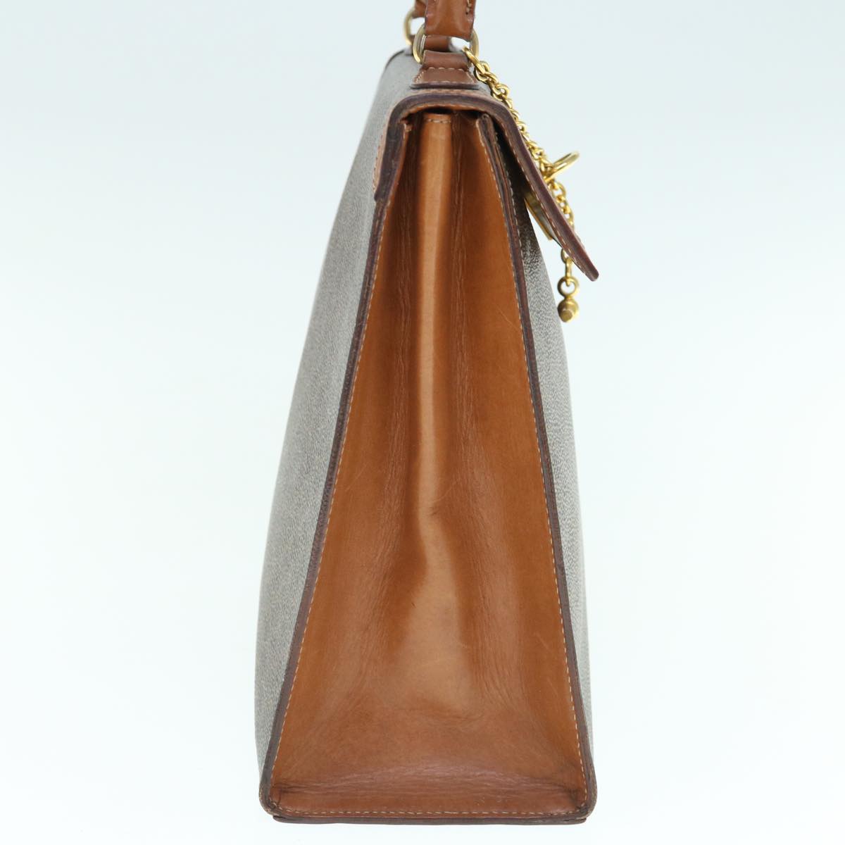 Luxury CELINE Macadam Canvas Hand Bag PVC Leather Brown 63166