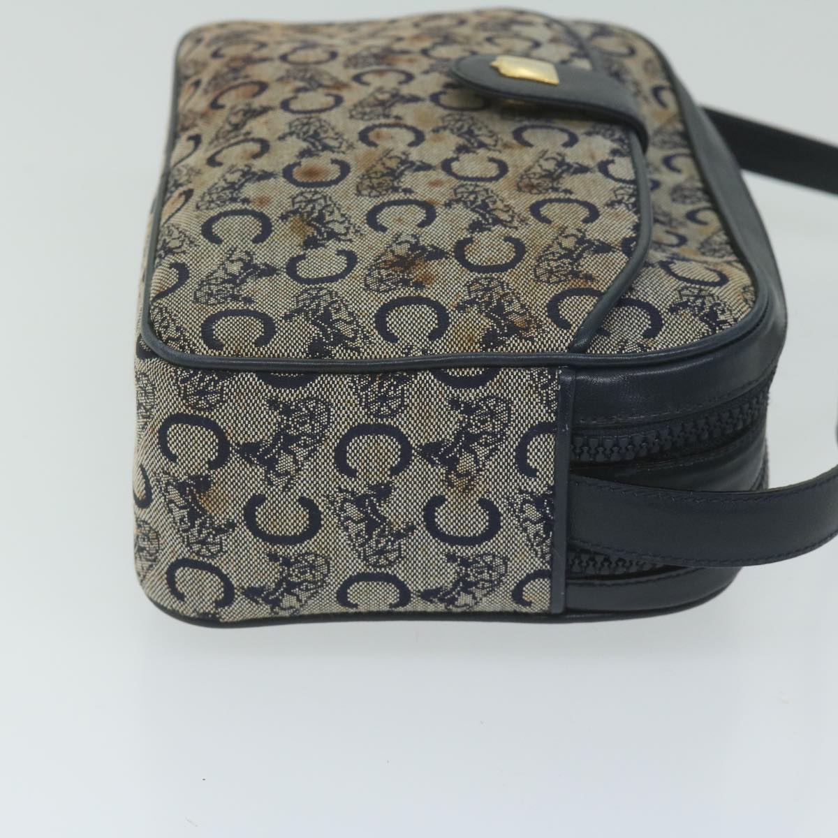 Luxury CELINE C Macadam Canvas Shoulder Bag Navy 63227