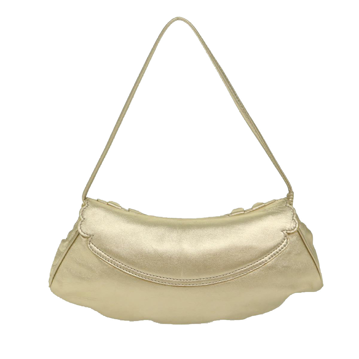 Luxury CELINE Hand Bag Leather Gold 63297