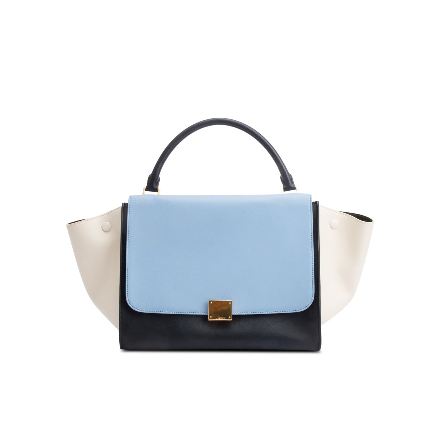 Celine Tricolor Calfskin Leather Medium Trapeze Bag