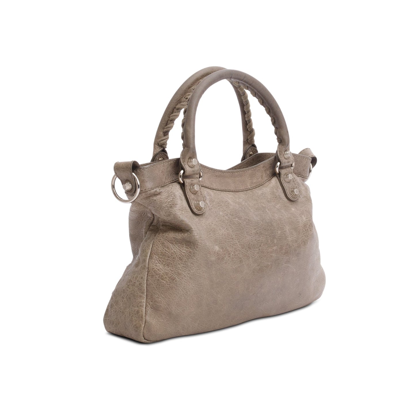Balenciaga Taupe Motocross Agneau Leather Giant 12 City Bag
