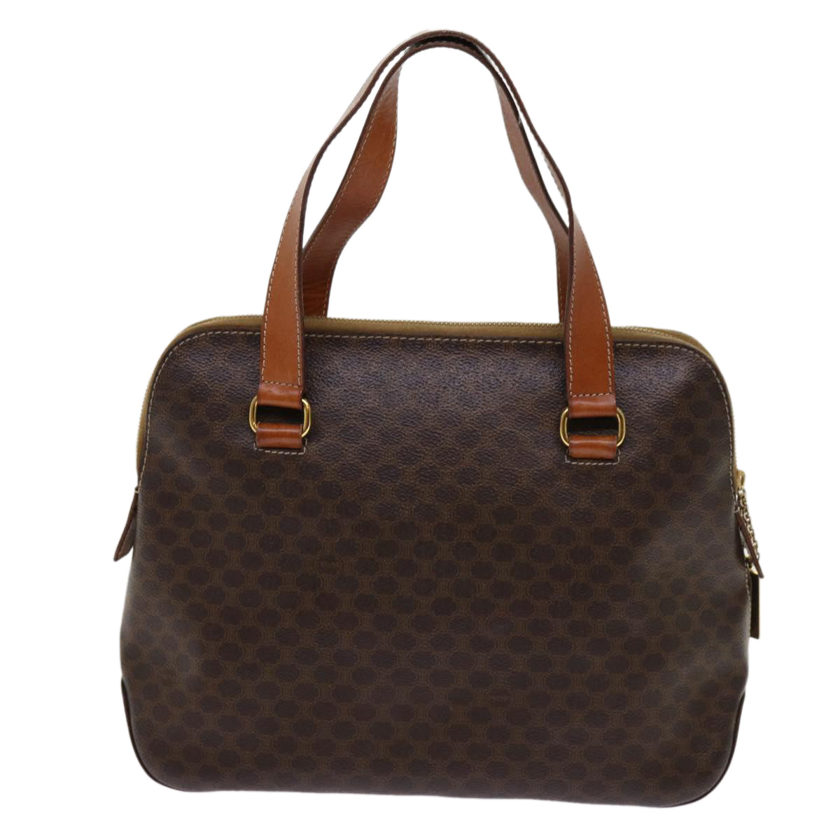 Luxury CELINE Macadam Canvas Hand Bag PVC Leather Brown 63444