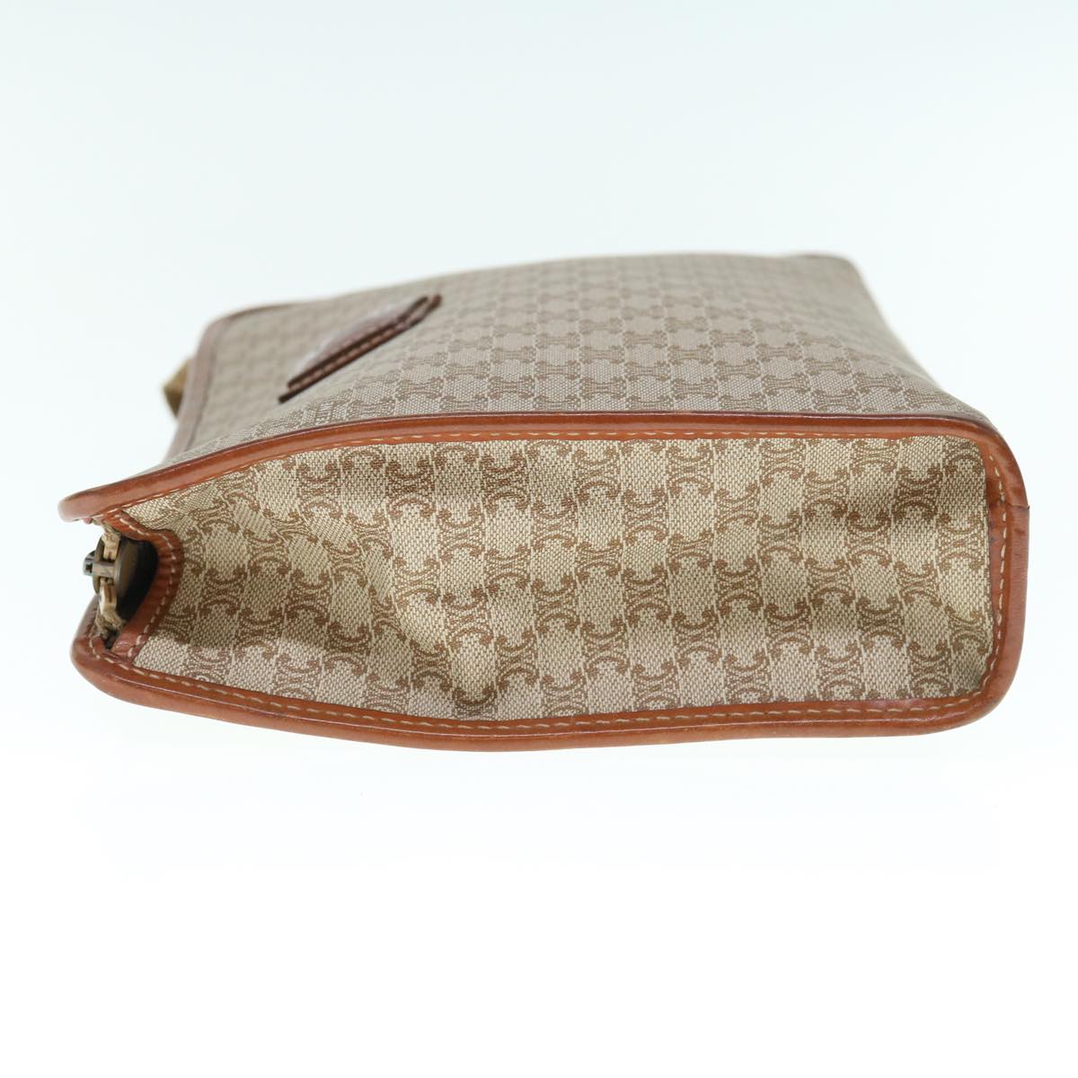 Luxury CELINE Macadam Canvas Clutch Bag Beige 63618