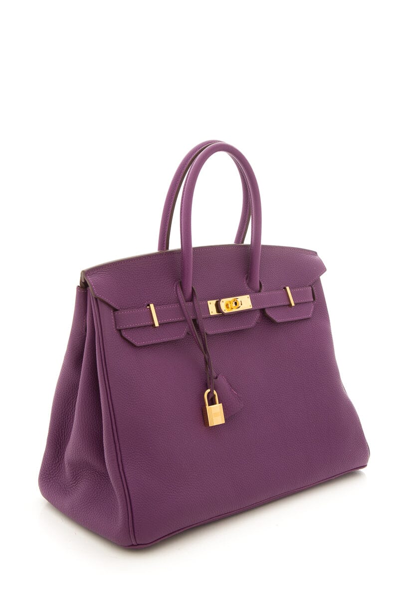 Hermes2012 Anemone 35cm Togo Birkin Handbag W/ Gold HW