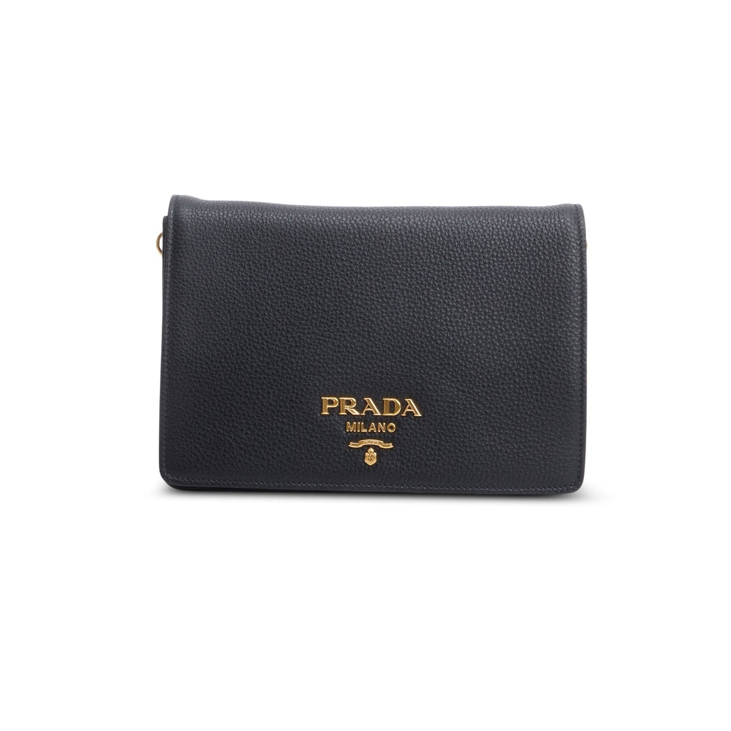 Prada Black Vitello Daino Phenix Flap Crossbody Bag