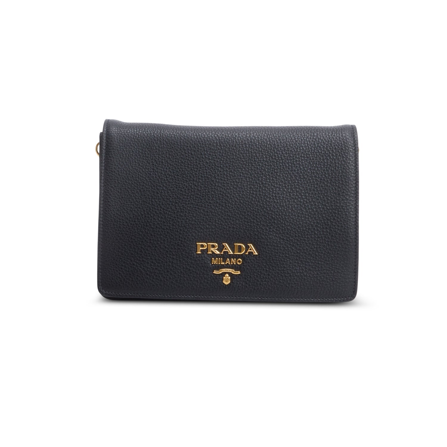 Prada Black Vitello Daino Phenix Flap Crossbody Bag