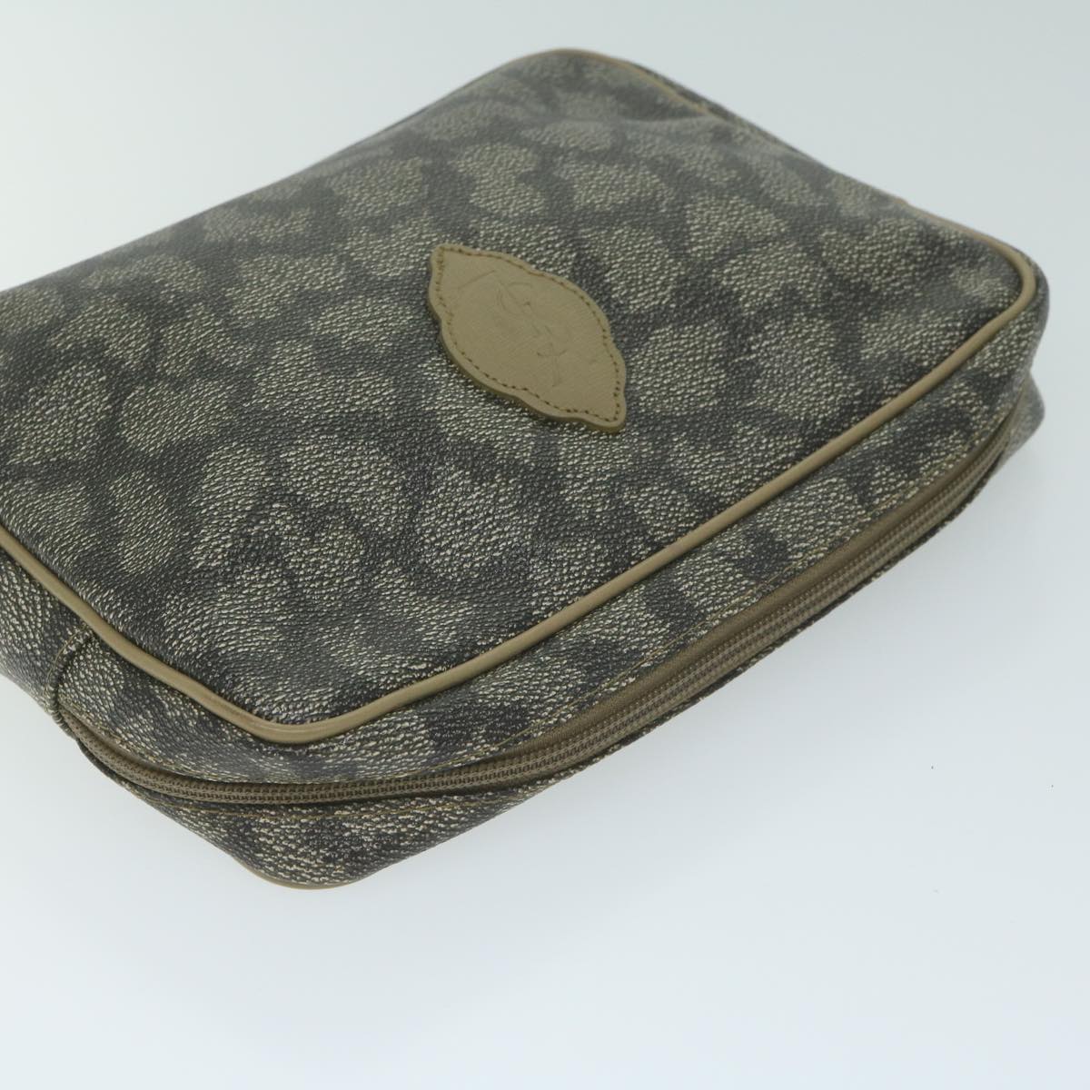 Burberry Saint Laurent Clutch Bag PVC Leather 3Set Black Beige Auth 63887