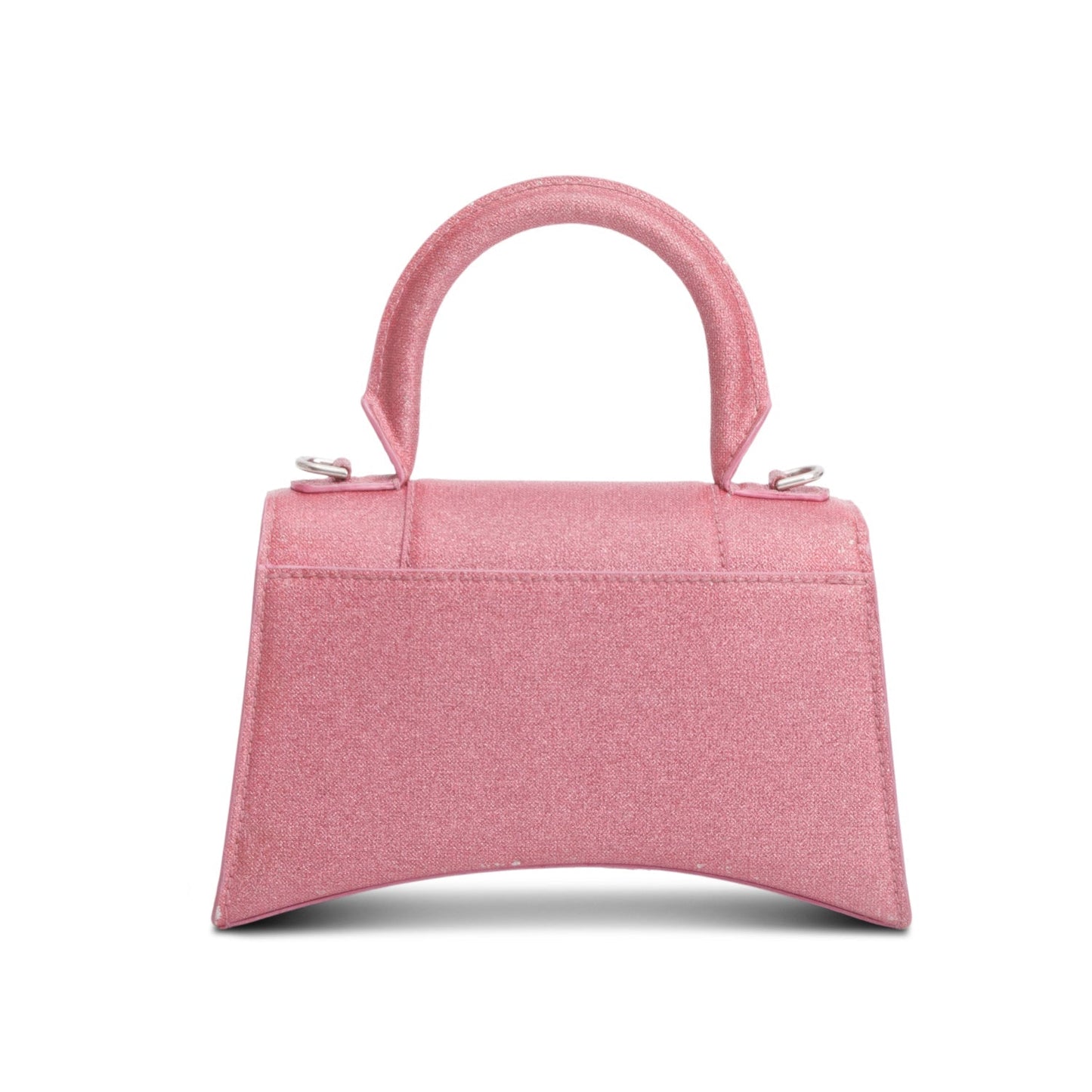 Balenciaga Pink Glitter XS Hourglass Top Handle Bag