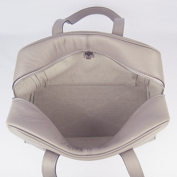 Luxury Hermes Togo leather handbag grey