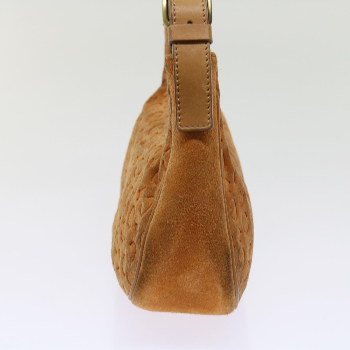 Luxury CELINE C Macadam Canvas Shoulder Bag Orange 64453