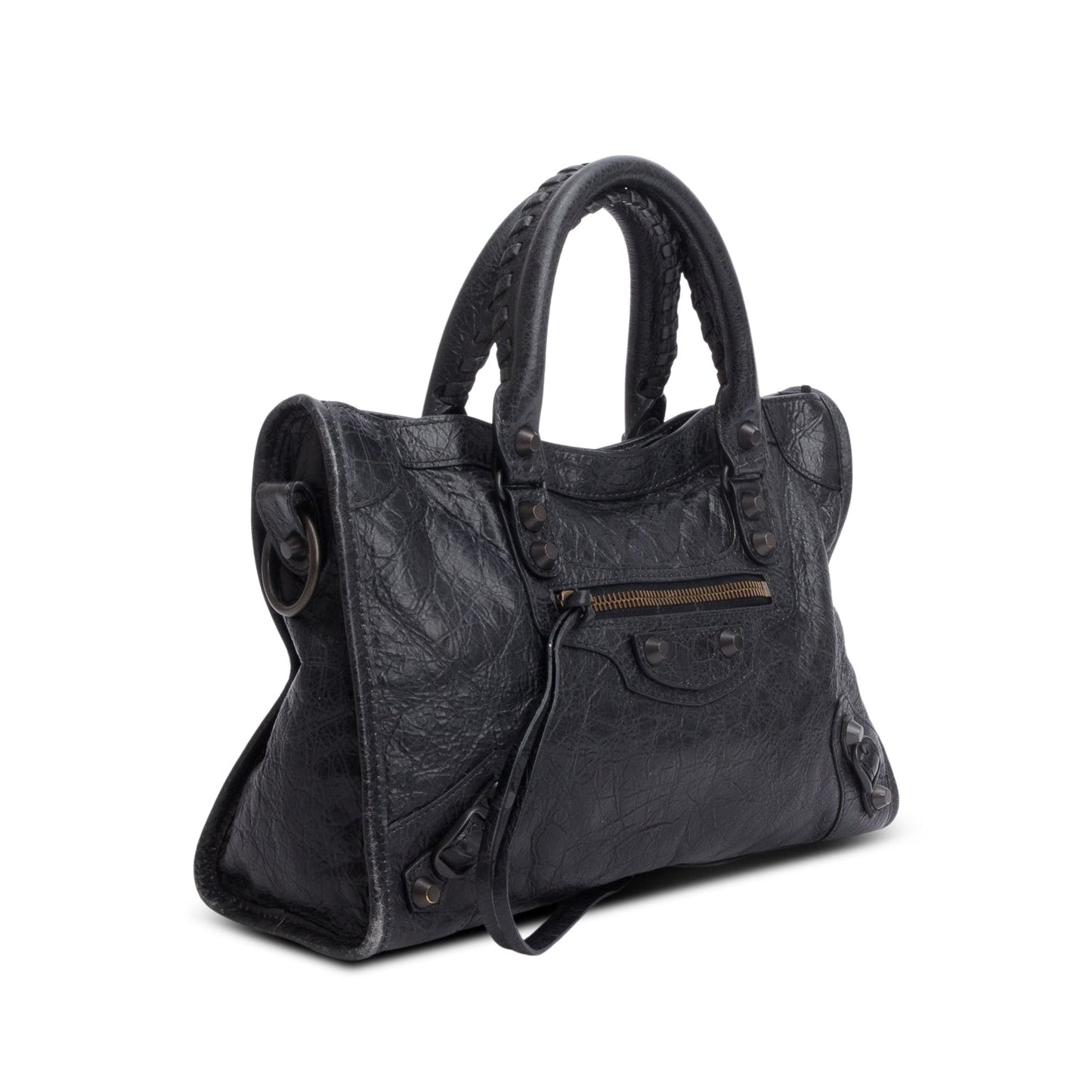 Balenciaga 2024 Black Arena Leather Small Le City Bag