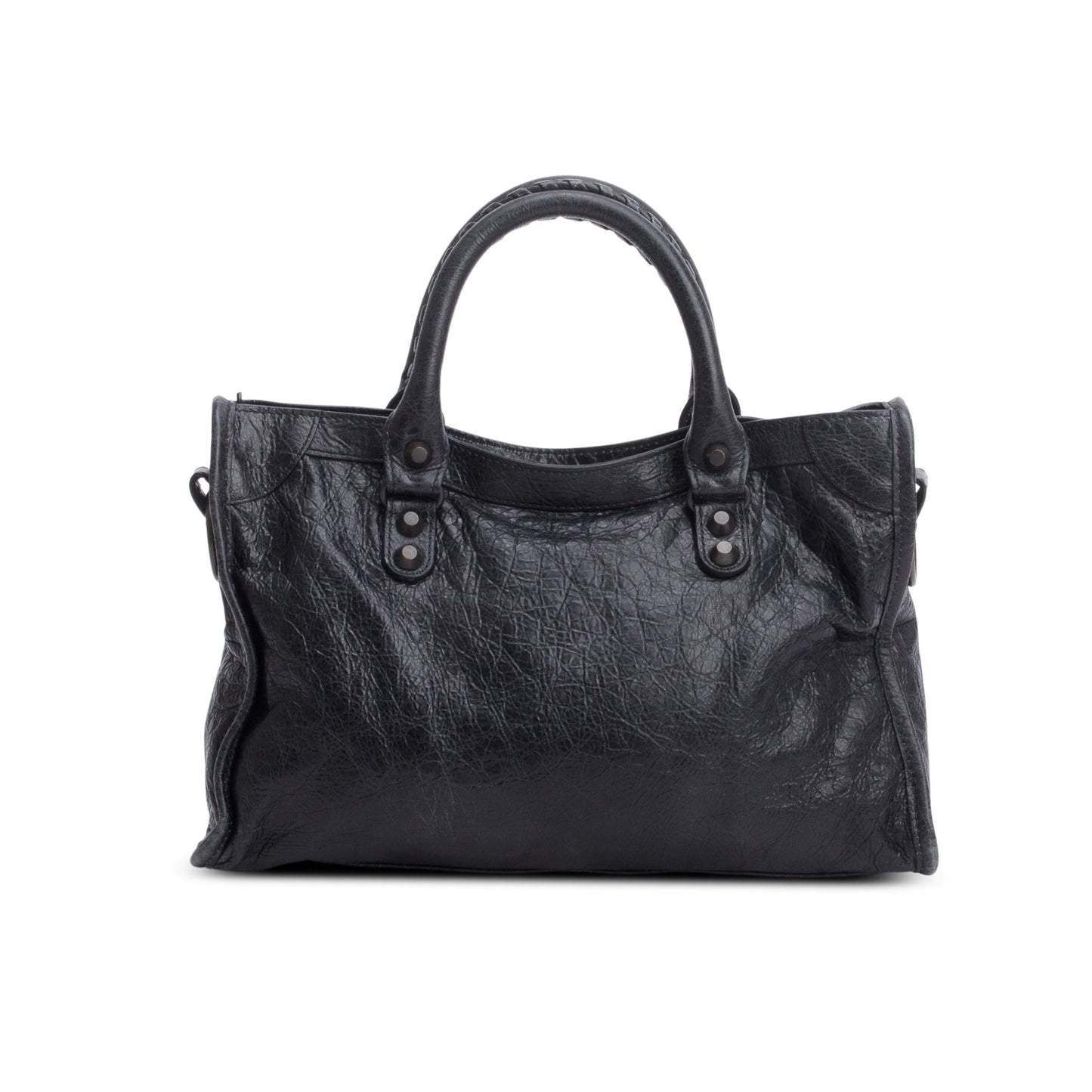 Balenciaga 2024 Black Arena Leather Small Le City Bag