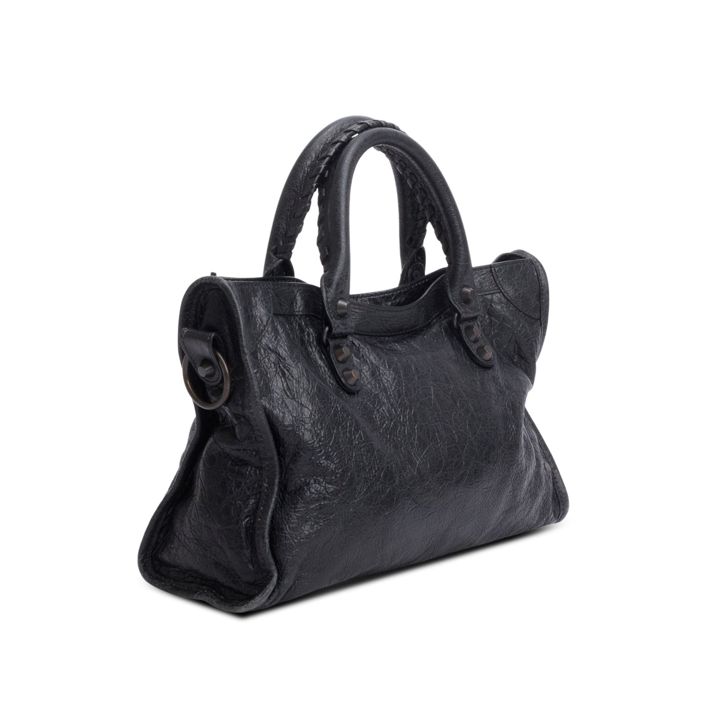 Balenciaga 2024 Black Arena Leather Small Le City Bag
