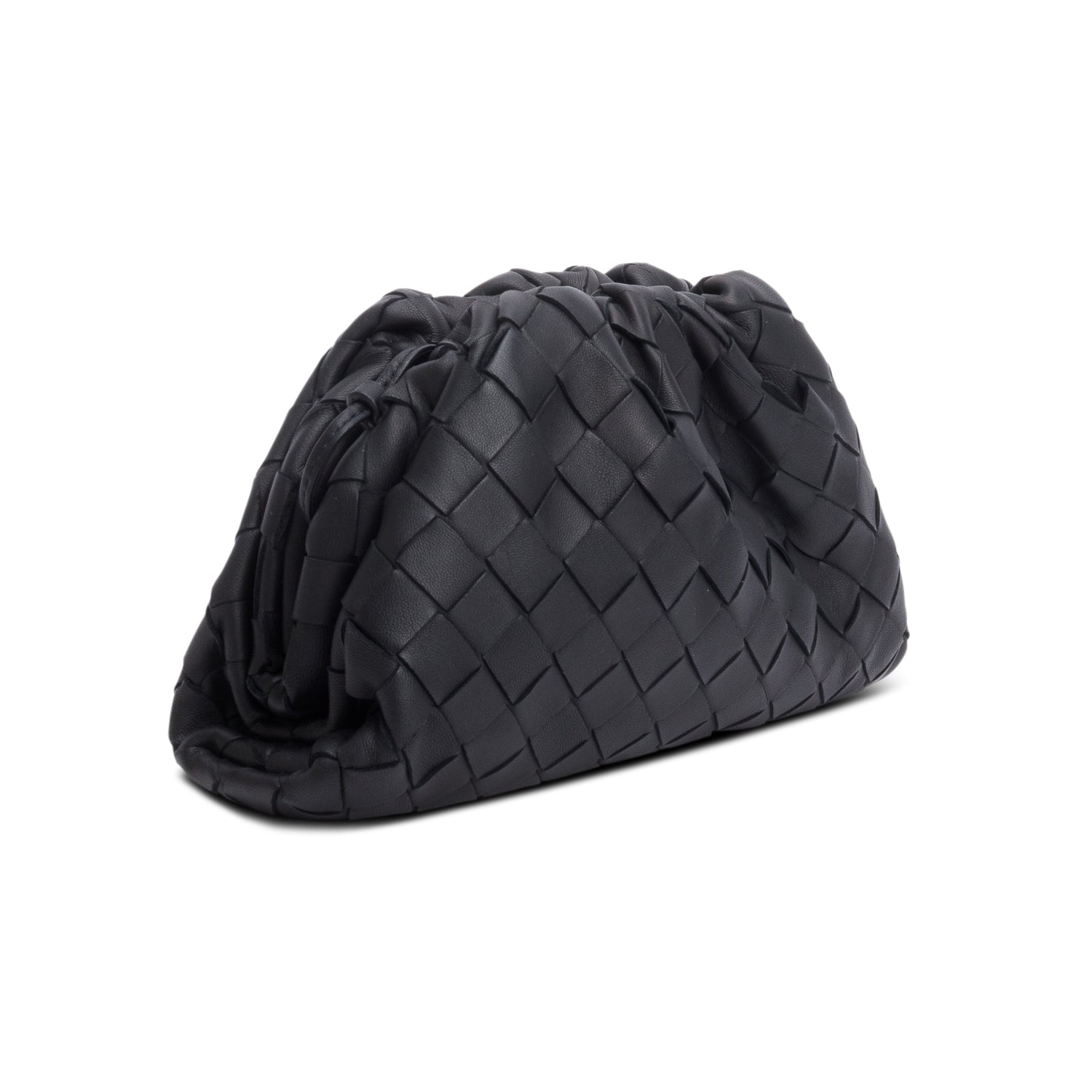 Bottega Veneta Blsck Calfskin Intrecciato Leather The Mini Pouch
