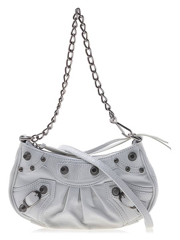 Luxury Balenciaga Trending 2026 Le Cagole Chain Mini Shoulder Bag White