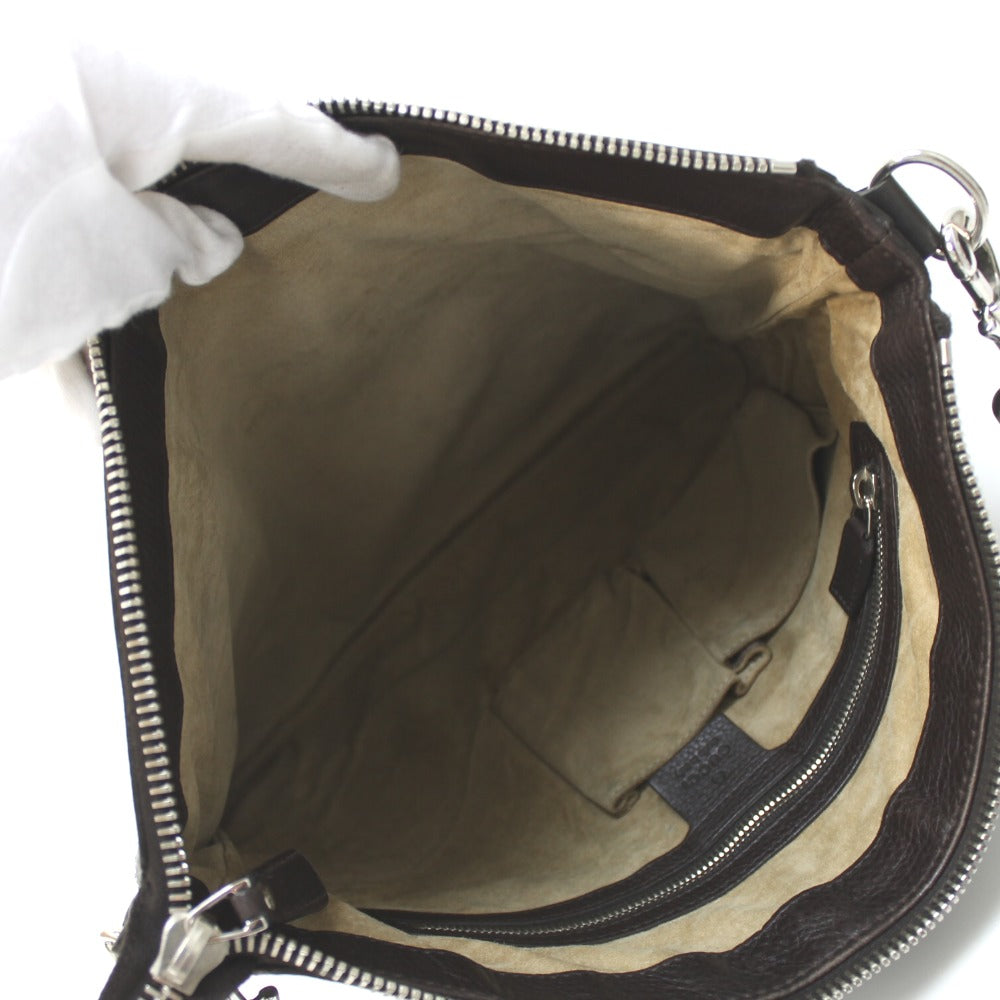 GUCCI Shoulder Bag 233329 leather Dark brown Women
