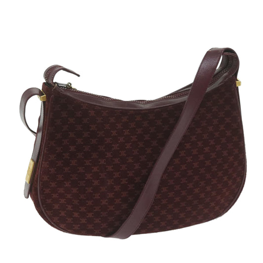 Luxury CELINE Macadam Canvas Shoulder Bag Red 64736