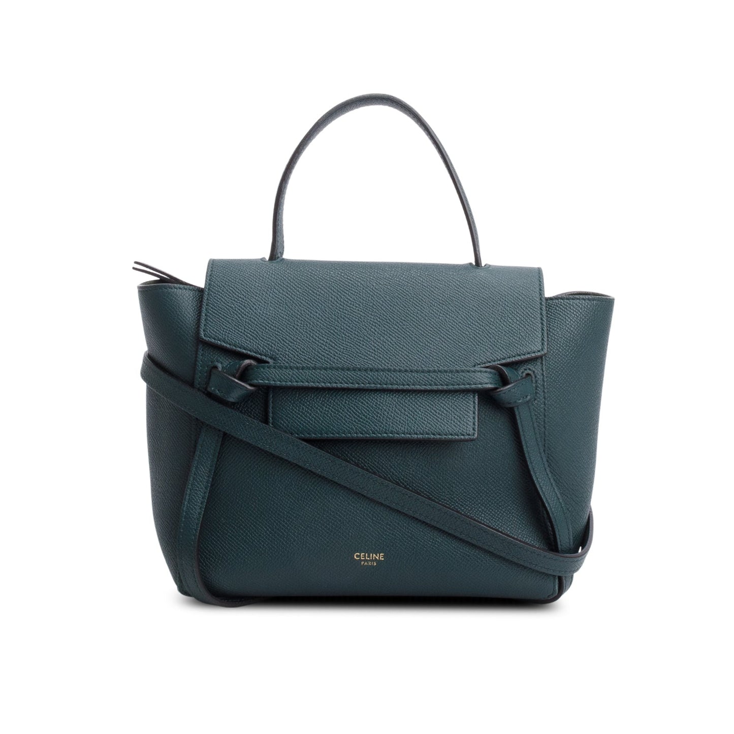 Celine Green Grained Calfskin Leather Nano Belt Bag