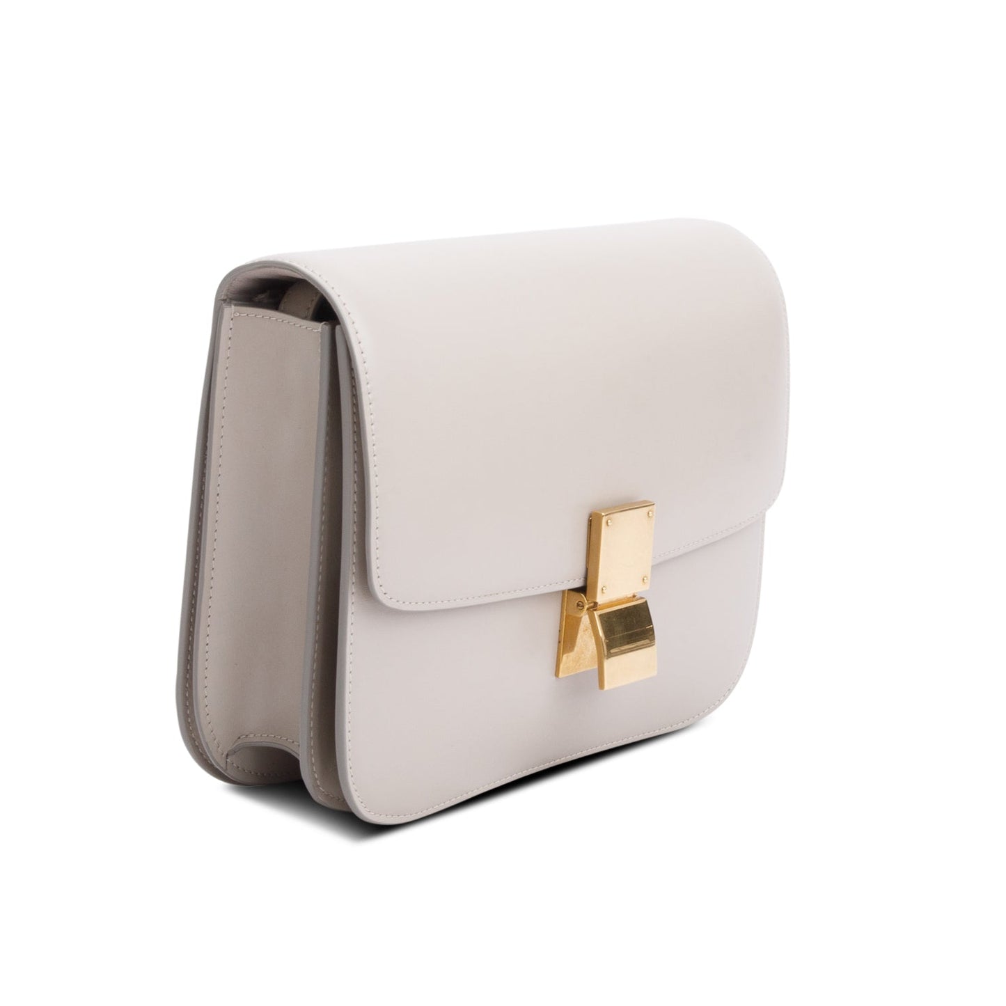Celine Grey Calfskin Medium Classic Box Flap Bag