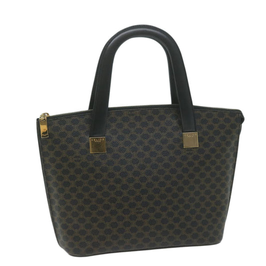 Luxury CELINE Macadam Canvas Hand Bag PVC Brown Black 64963