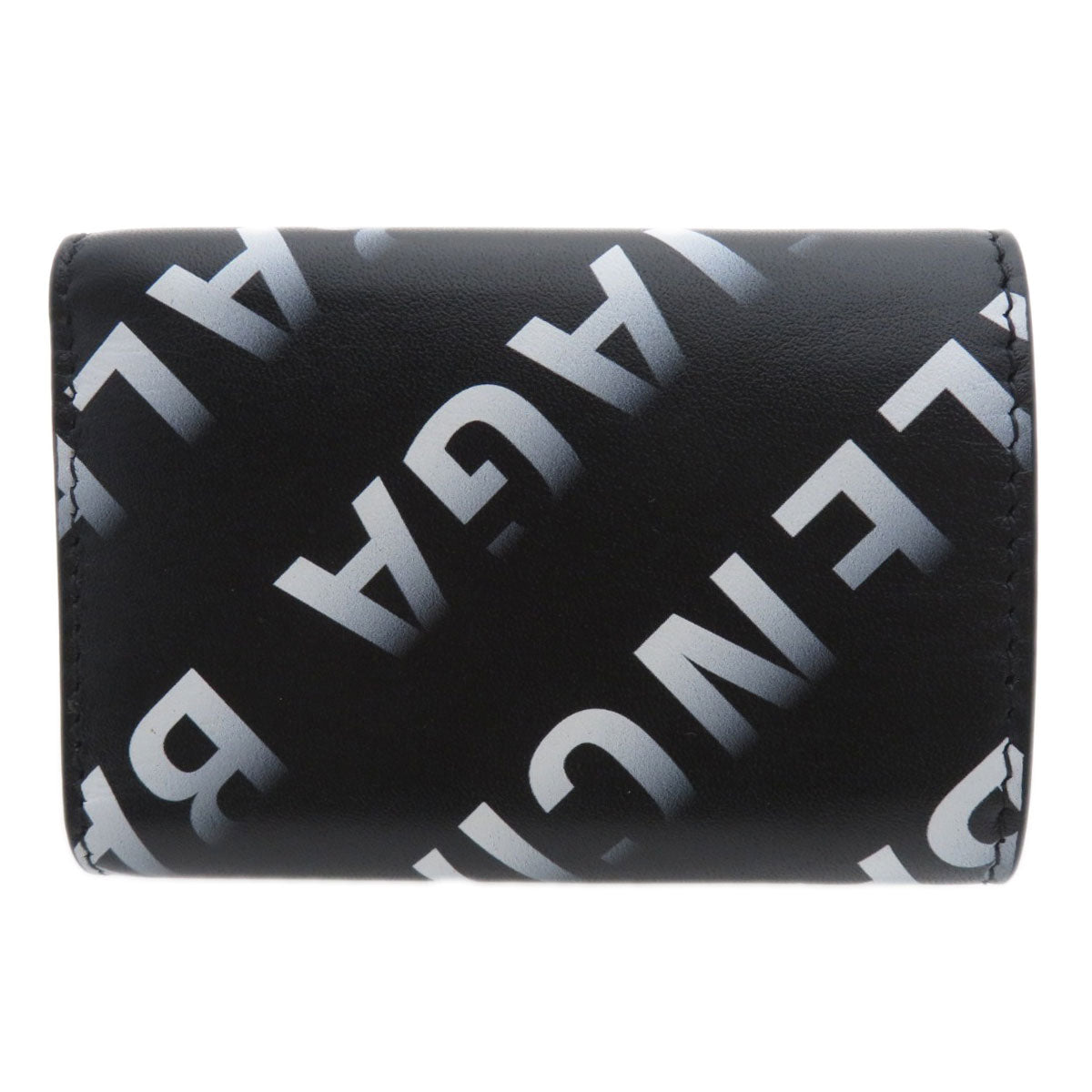 BALENCIAGA Bifold Wallet 594312 Calfskin black Logo motif mini wallet tri-fold Women