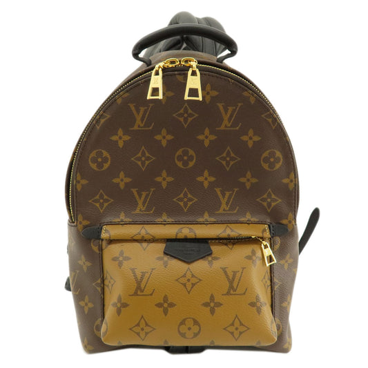LOUIS VUITTON Backpack Monogram Canvas , Monogram Reverse Brown Palm Springs Backpack PM Monogram Women