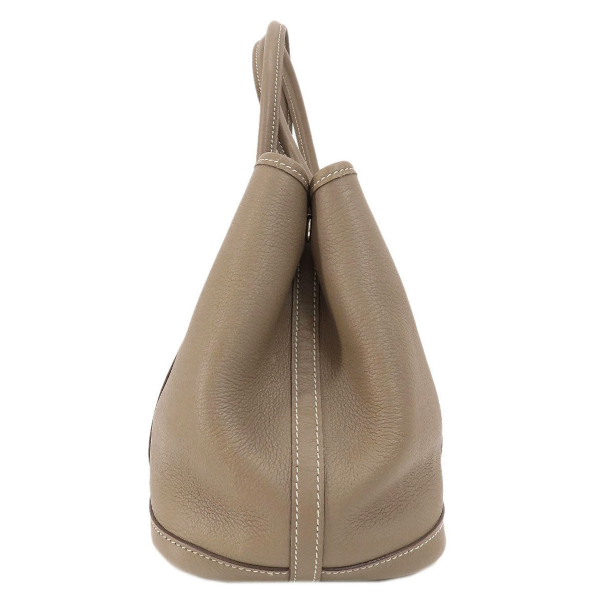 HERMES Handbag Country beige Garden Party TPM Etoupe Etoupe SilverMetal