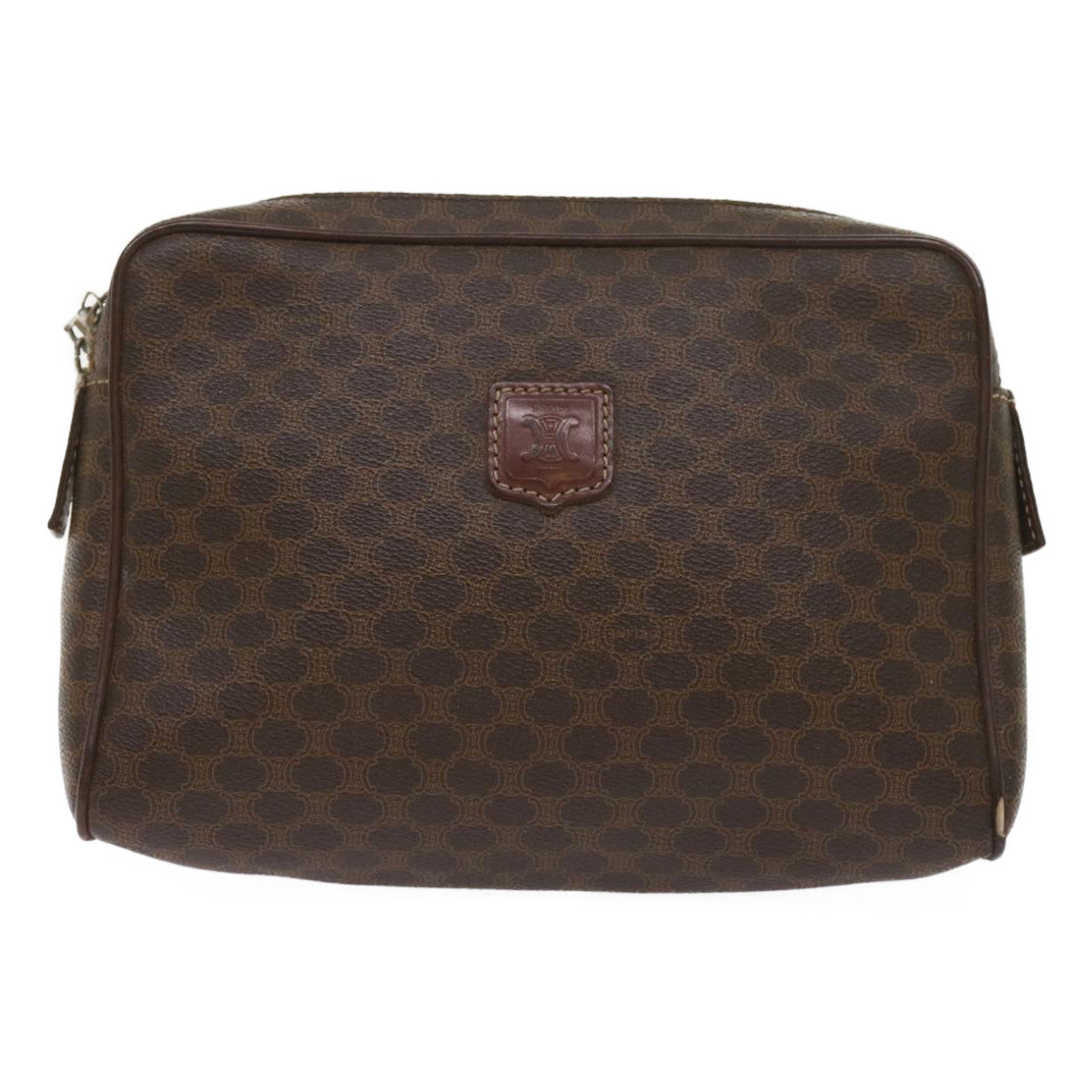 Luxury CELINE Macadam Canvas Clutch Bag PVC Brown 65270