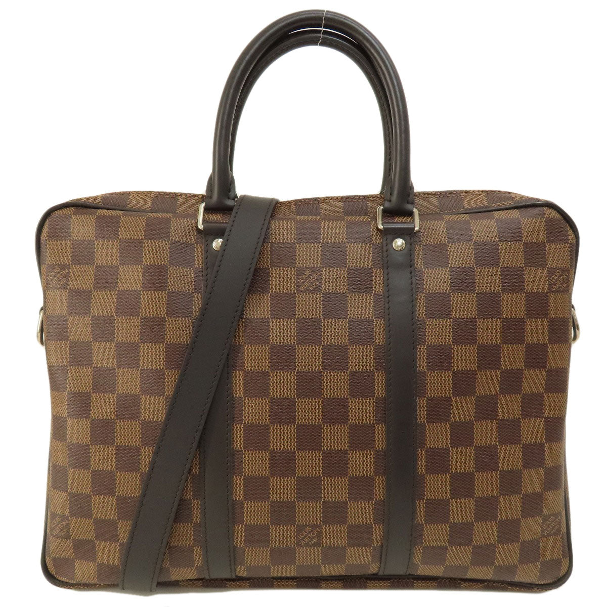 LOUIS VUITTON Business bag Damier canvas Brown Porto Document Voyage PM Damier Ebene