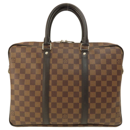 LOUIS VUITTON Business bag N41466 Damier canvas Brown Porto Document Voyage PM Damier Ebene Women