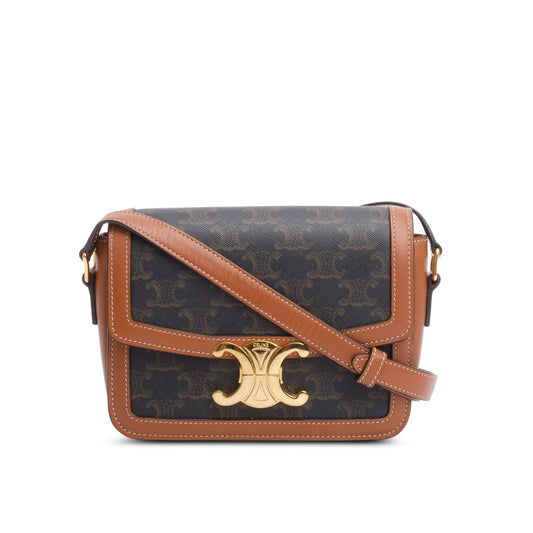 Celine 2022 Brown Triomphe Canvas Teen Triomphe Bag