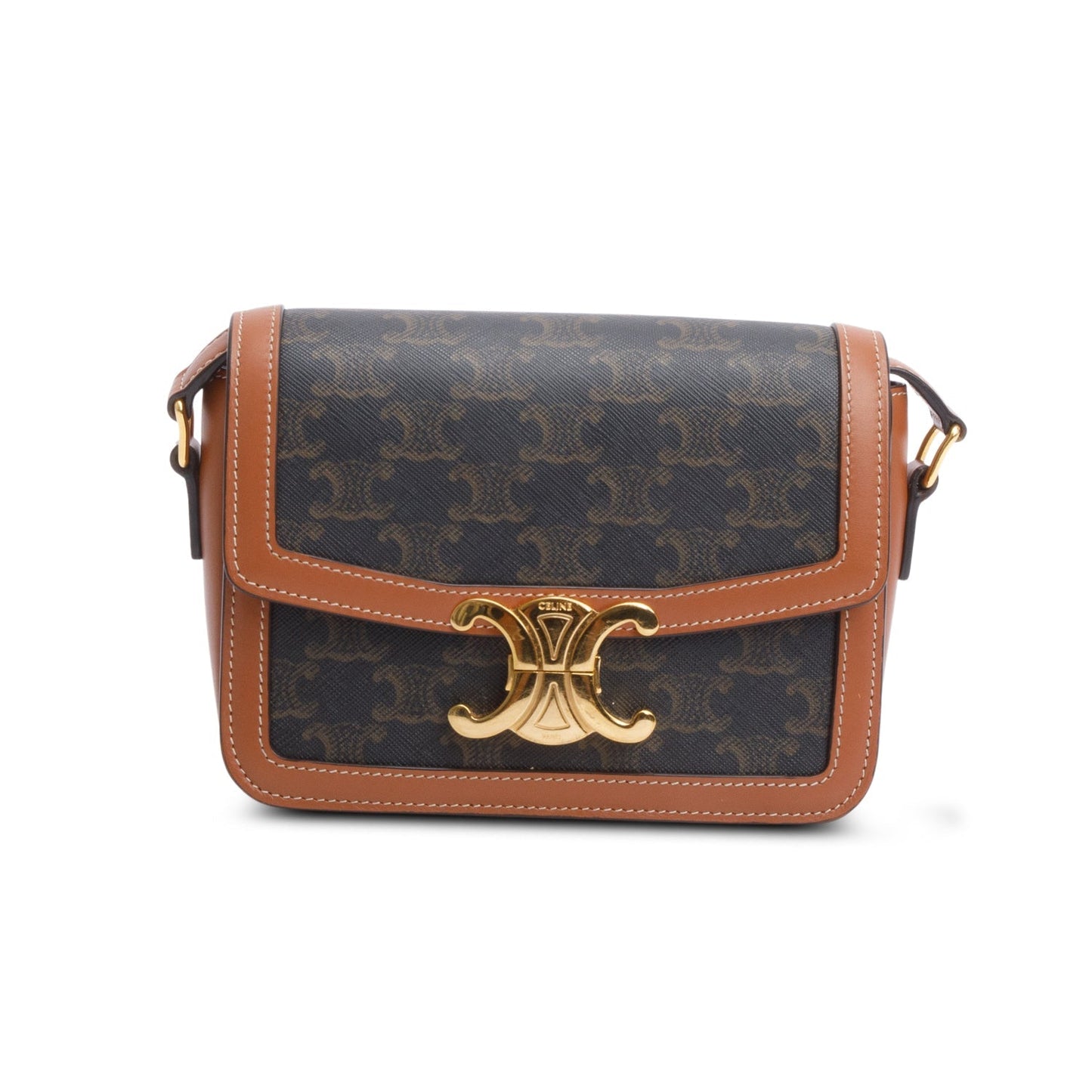 Celine 2022 Brown Triomphe Canvas Teen Triomphe Bag
