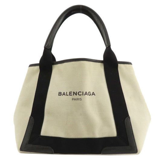 BALENCIAGA Tote Bag 339933 canvas white Navy kabas S