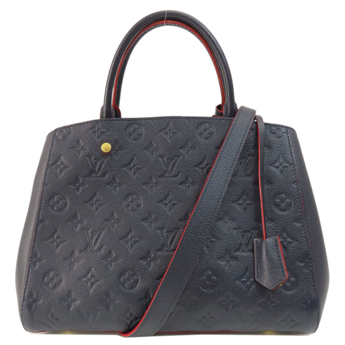 LOUIS VUITTON Handbag Ann Platt Navy Montaigne MM Marine Rouge