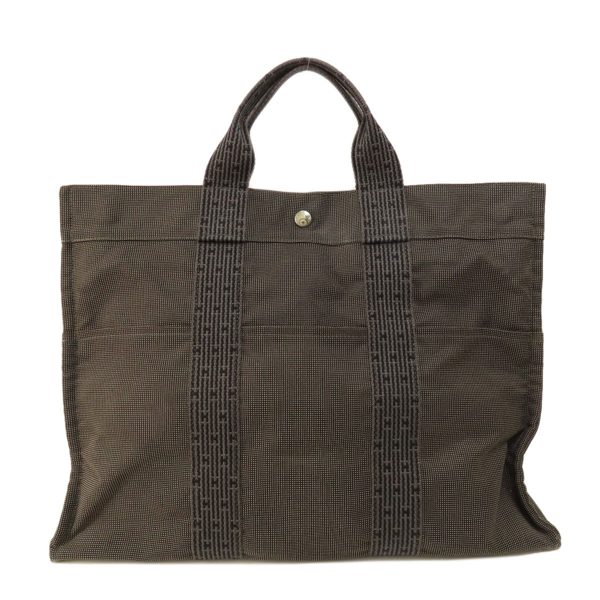HERMES Tote Bag canvas gray Her LineMM Women