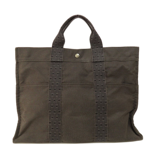HERMES Tote Bag canvas gray Her LineMM Women