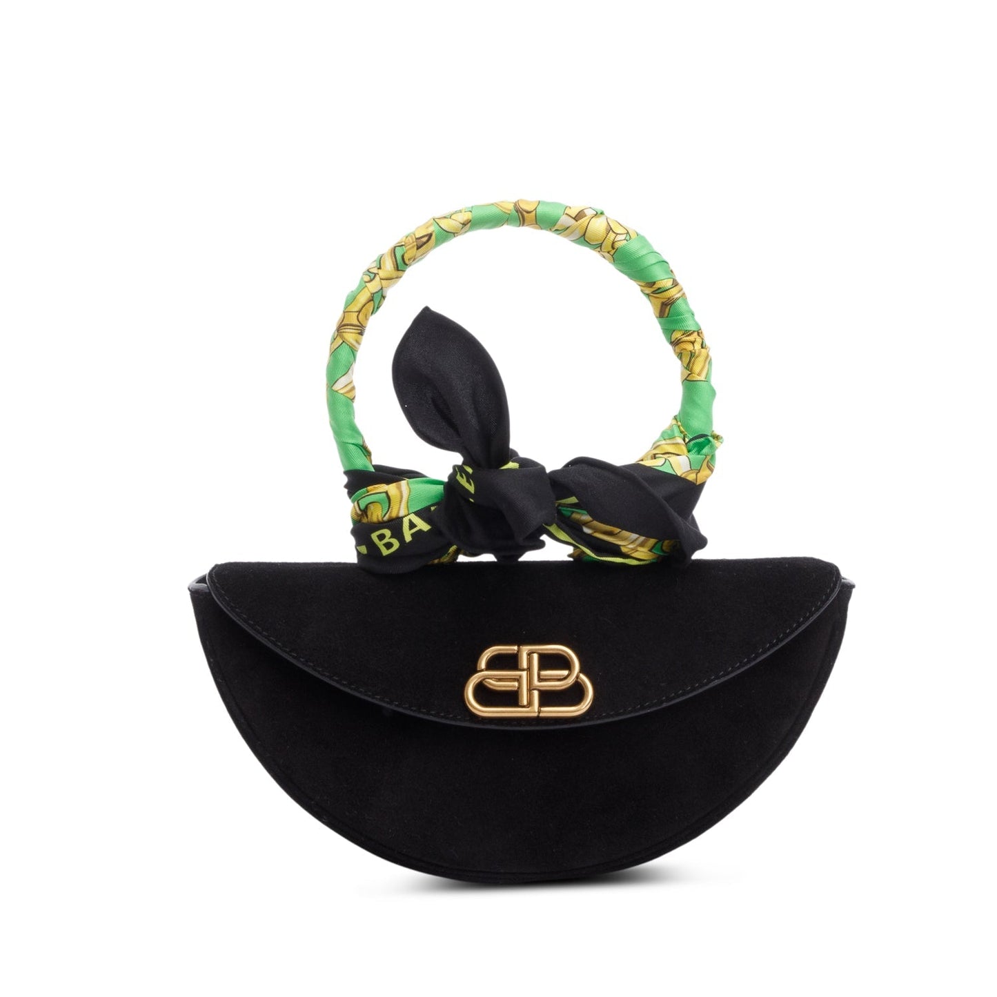Balenciaga Black Suede Opera Clutch
