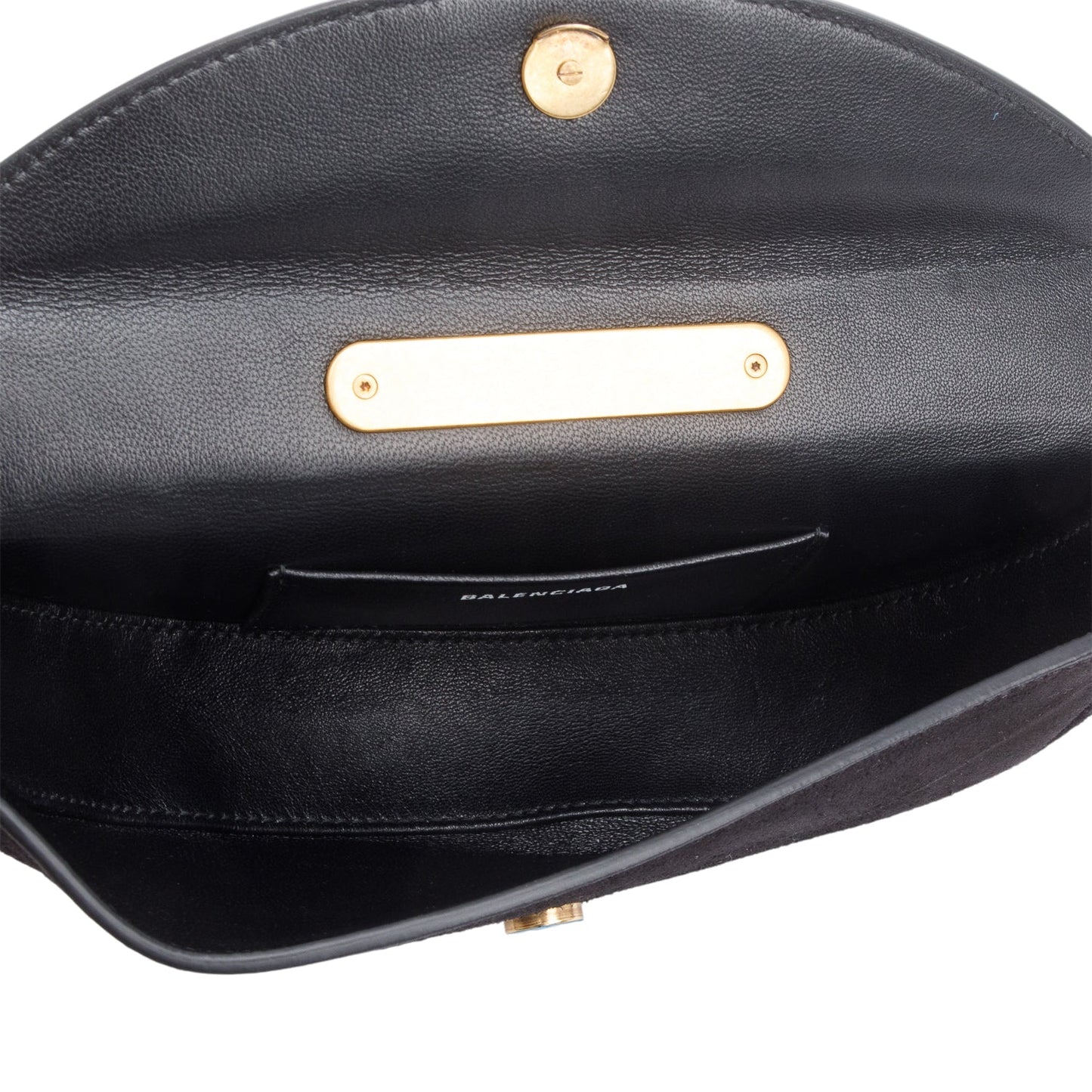 Balenciaga Black Suede Opera Clutch